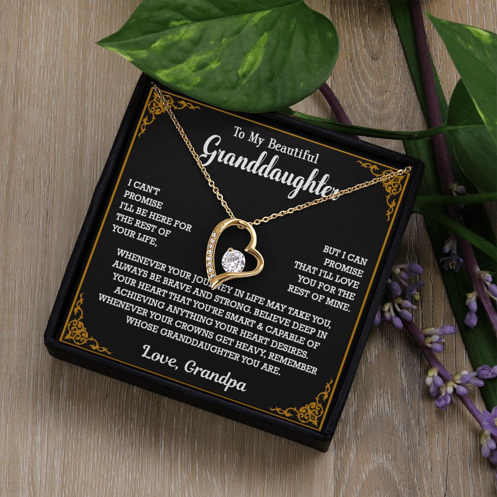 614C To My Granddaughter Necklace, Xmas Birthday Gift For Granddaughter From Grandpa
