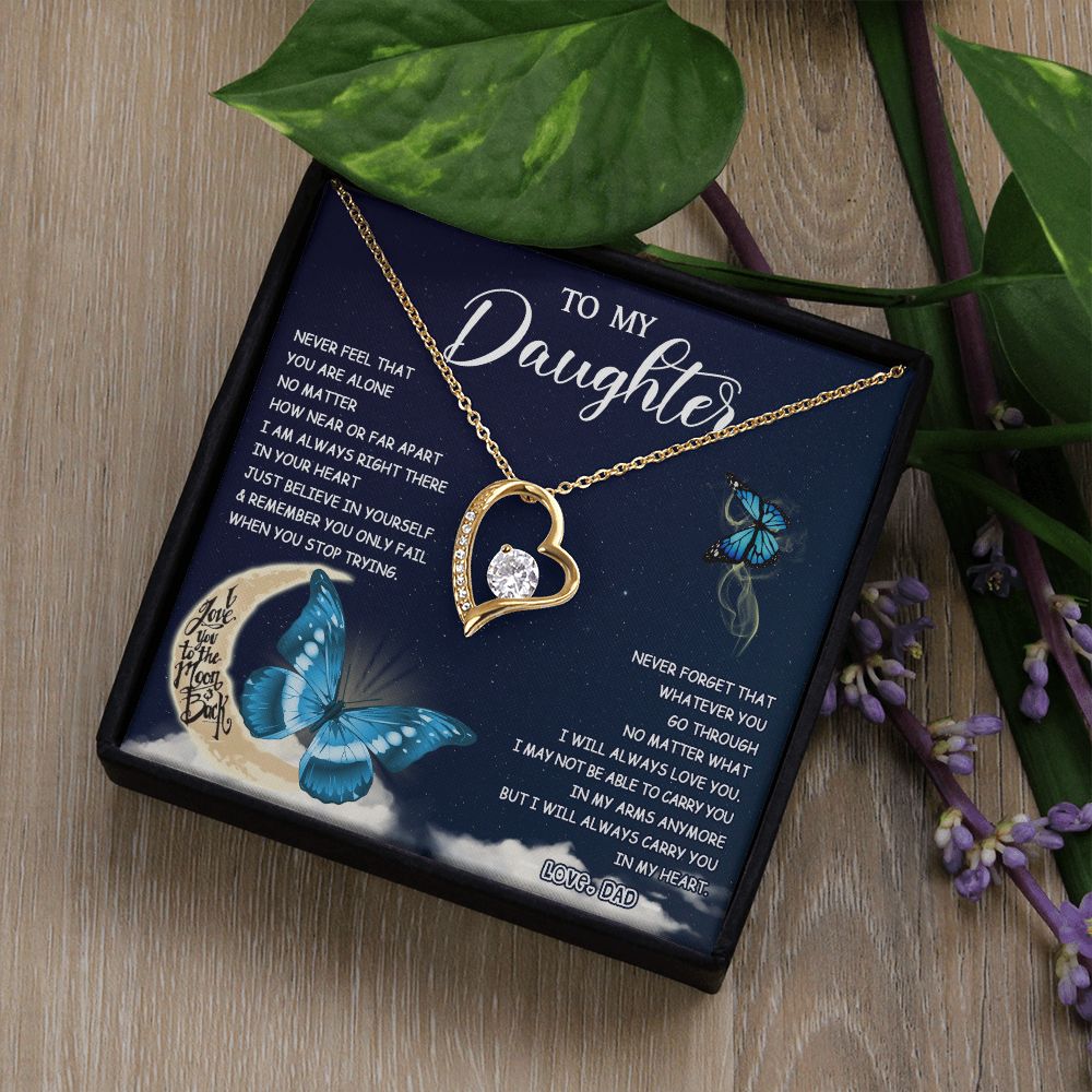 475C To My Daughter Necklace Father to Daughter Birthday Graduation Gift from Dad