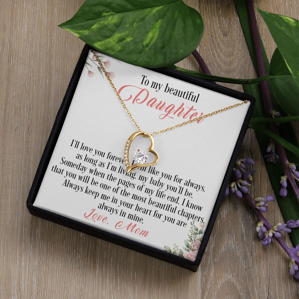 31C To My Beautiful Daughter Love Knot Necklace, I Love You, Gift For Daughter