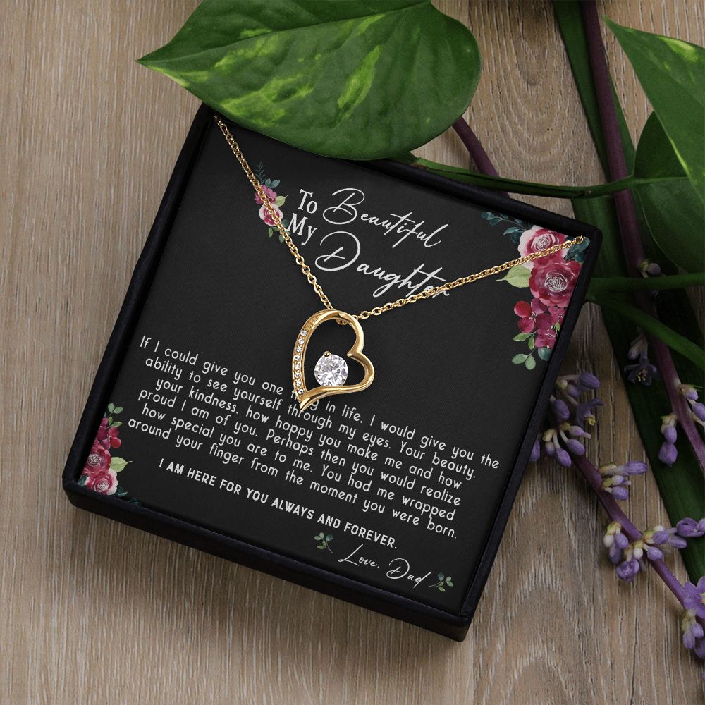 119C Daughter Necklace, To My Beautiful Daughter Necklace Gift From Dad, Xmas Gift