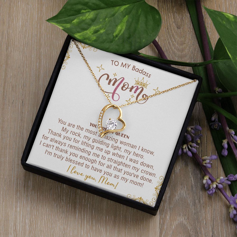 414C To My Badass Mom Necklace, You Are My Queen, I love You, Gift Necklace For Mom