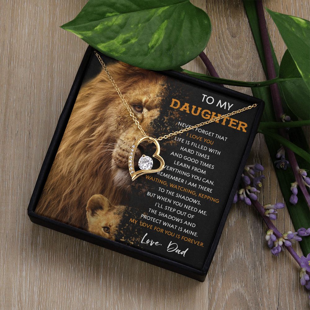 43C Lion To My Daughter Necklace Gift From Dad, Necklace Gift For Daughter, Birthday