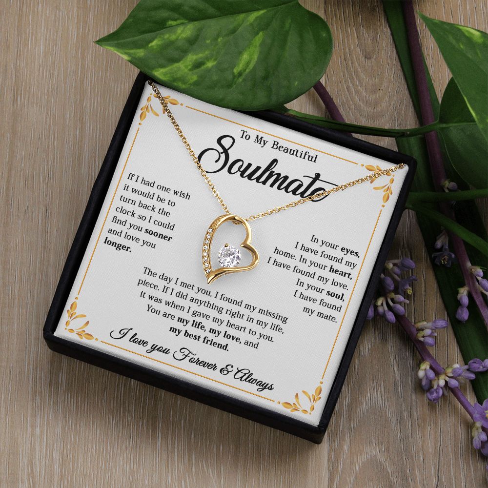 615C To My Beautiful Soulmate Necklace, Gift for Wife, Girlfriend, Valentine Gift