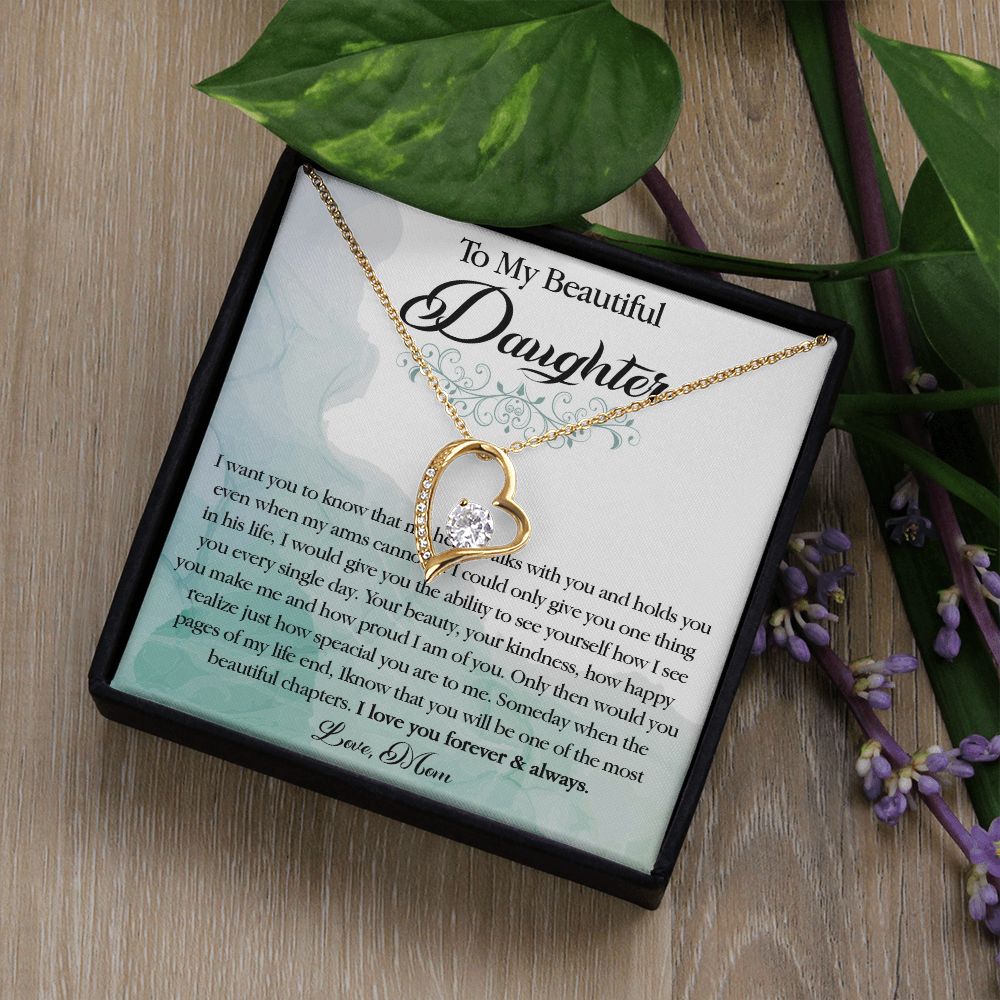 25C To My Beautiful Daughter Necklace, Gift Birthday From Mom For Daughter