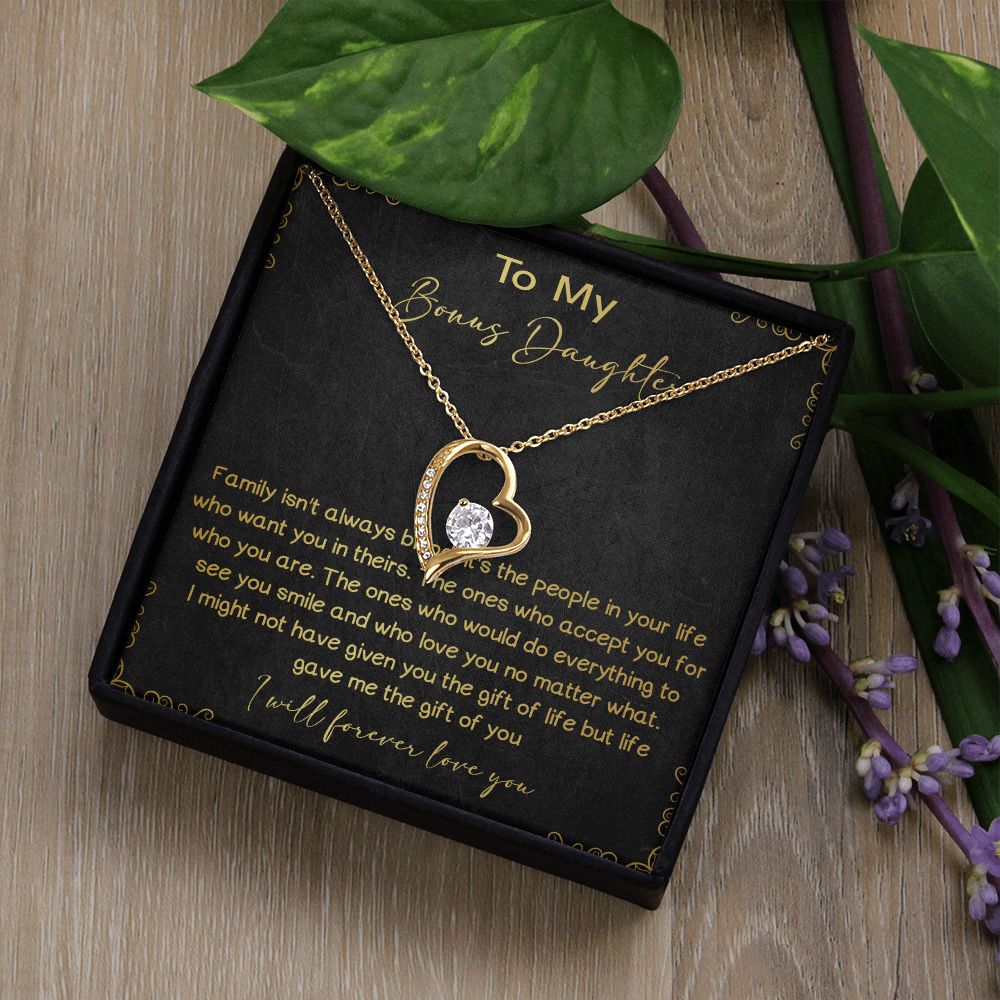 32C To My Bons Daughter Necklace, I Will Forever Love You, Gift Birthday, Holiday