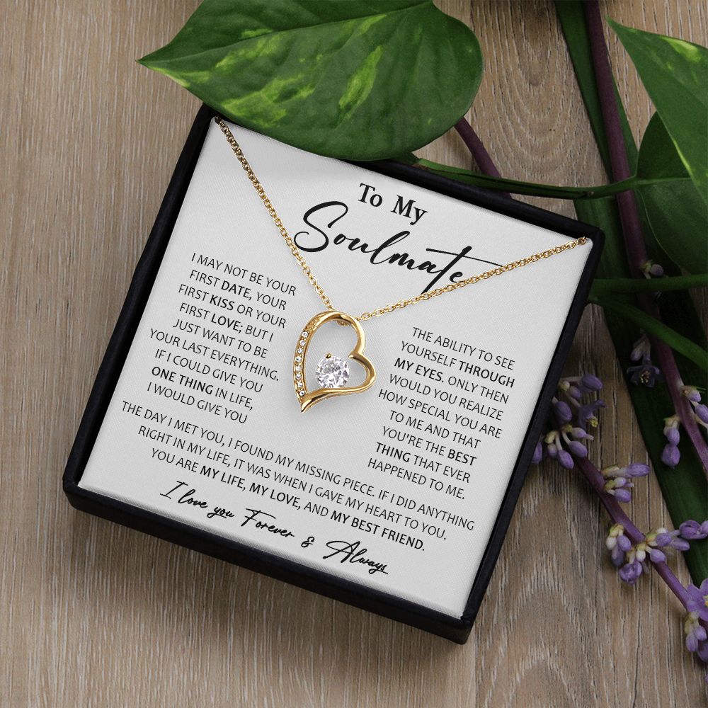 457C To My Soulmate Necklace, Birthday, Xmas Gift For Wife, Girlfriend From Husband