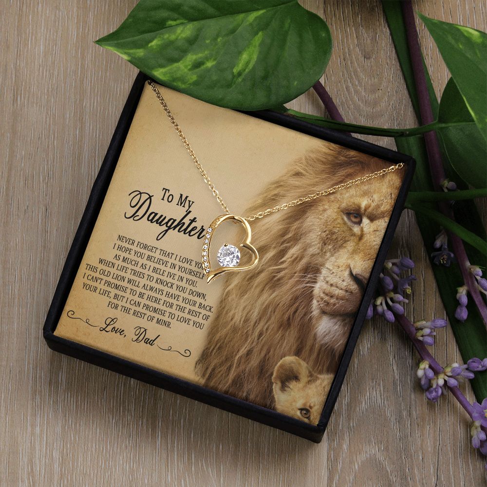 51C To My Daughter Necklace, Gift For Daughter From Dad, Daughter Father Lion