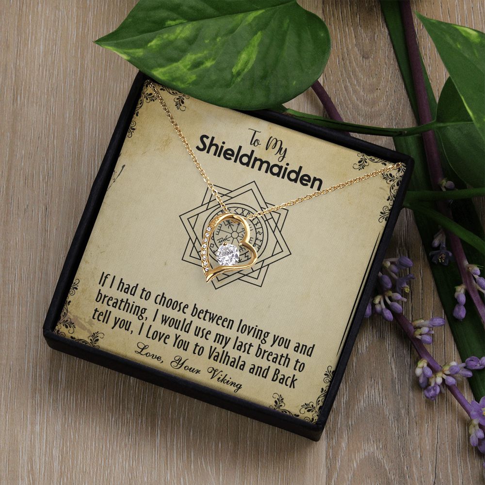 424C To my Shieldmaiden Necklace, Gift for Wife Necklace, Viking Style Necklace