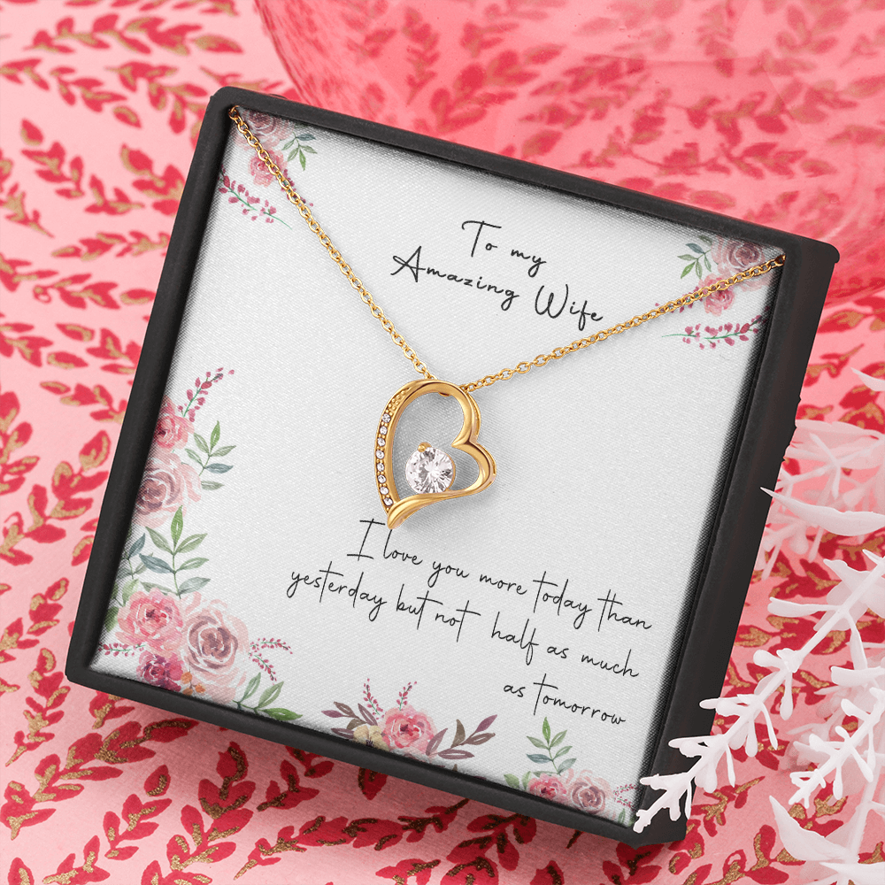 166C Necklace Gift To My Amazing Wife, Valentine Gift for Her, I LOVE YOU Forever