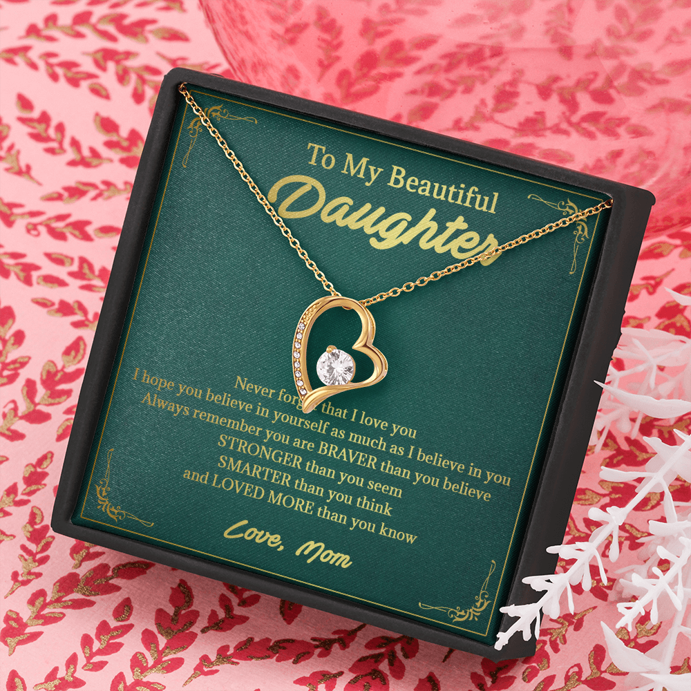 146C Necklace To My Beautiful Daughter, Perfect Gift for Daughter, I Love You More