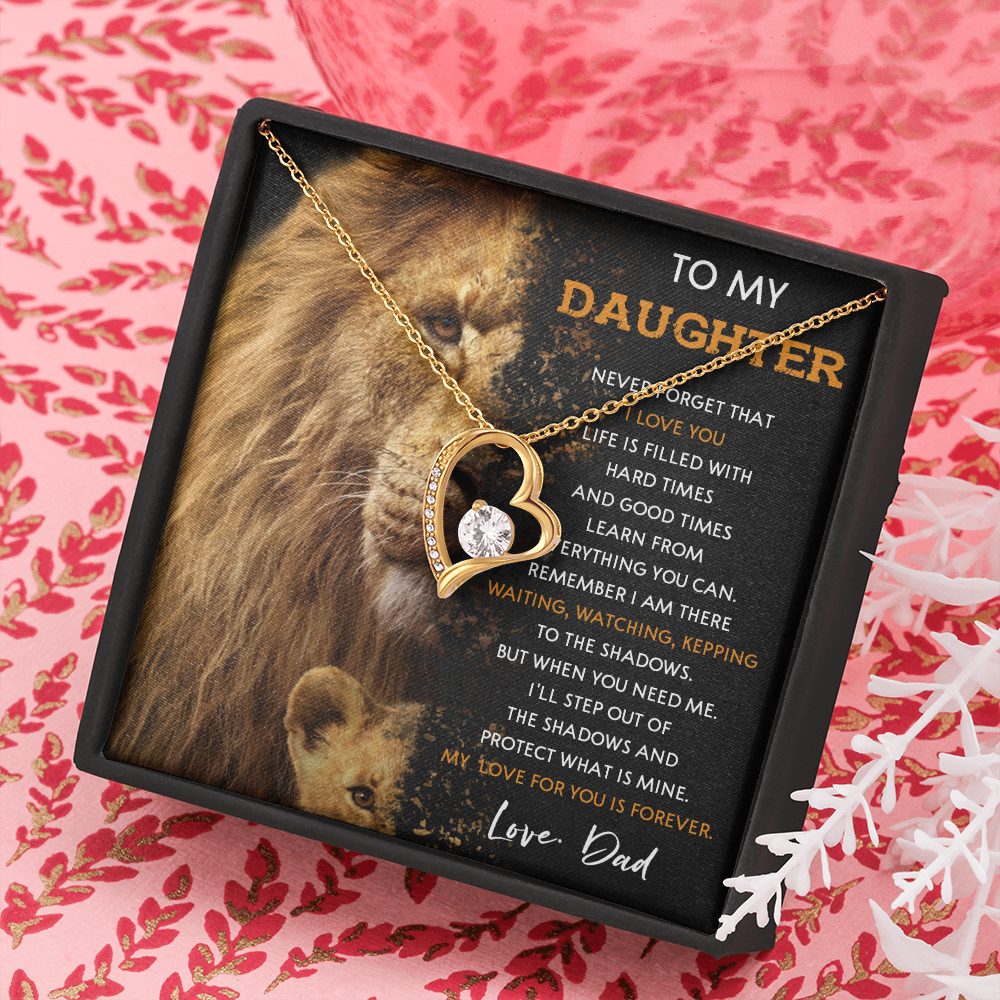 N377C To My Daughter Necklace, Gift For Daughter From Dad, Daughter And Father Lion