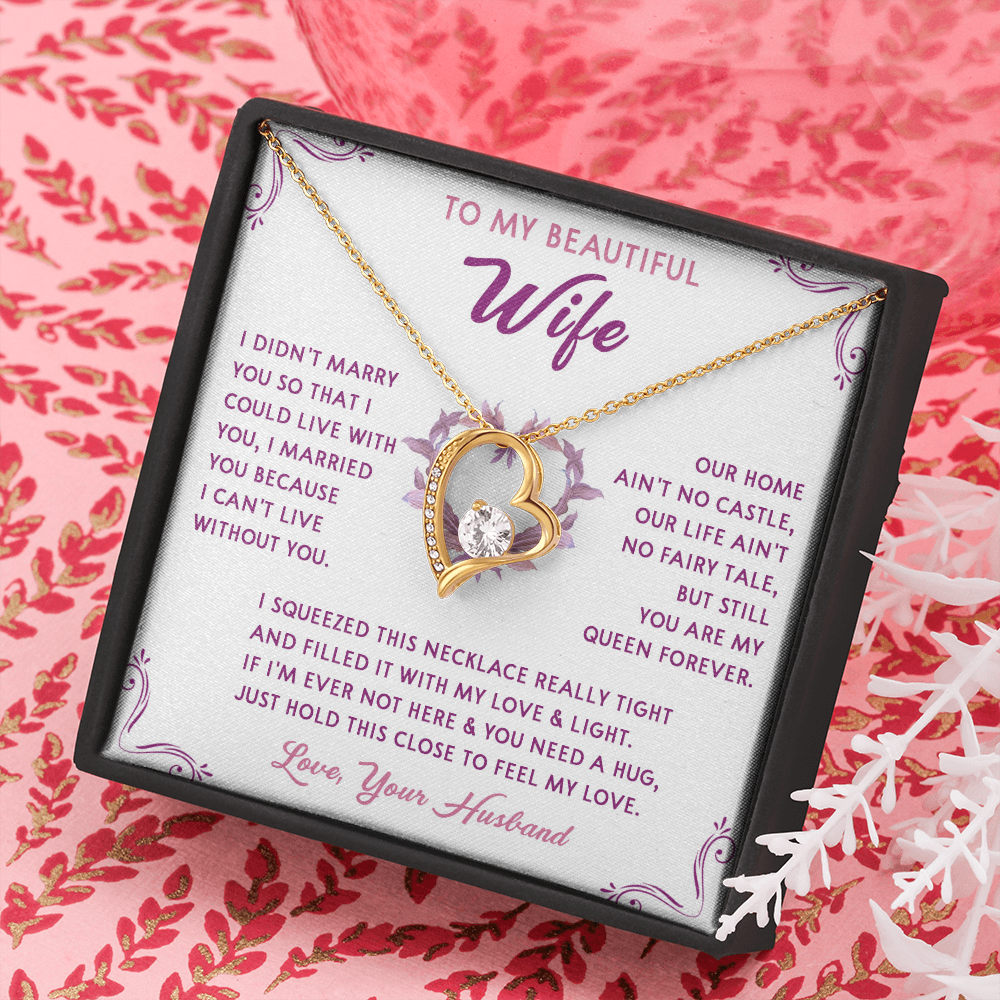 168C Necklace Gift To My Beautiful Wife, Gift for Her From Husband, Valentine Gift