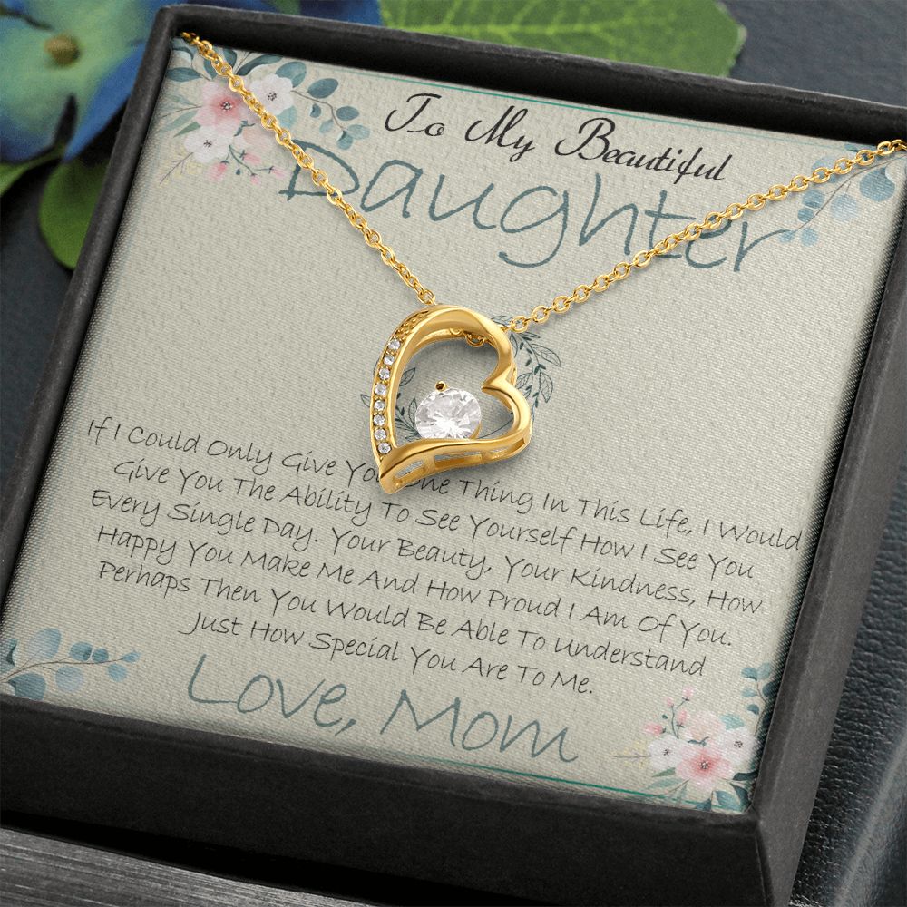 40C Daughter Necklace, To My Beautiful Daughter Necklace Gifts From Mom, Birthday