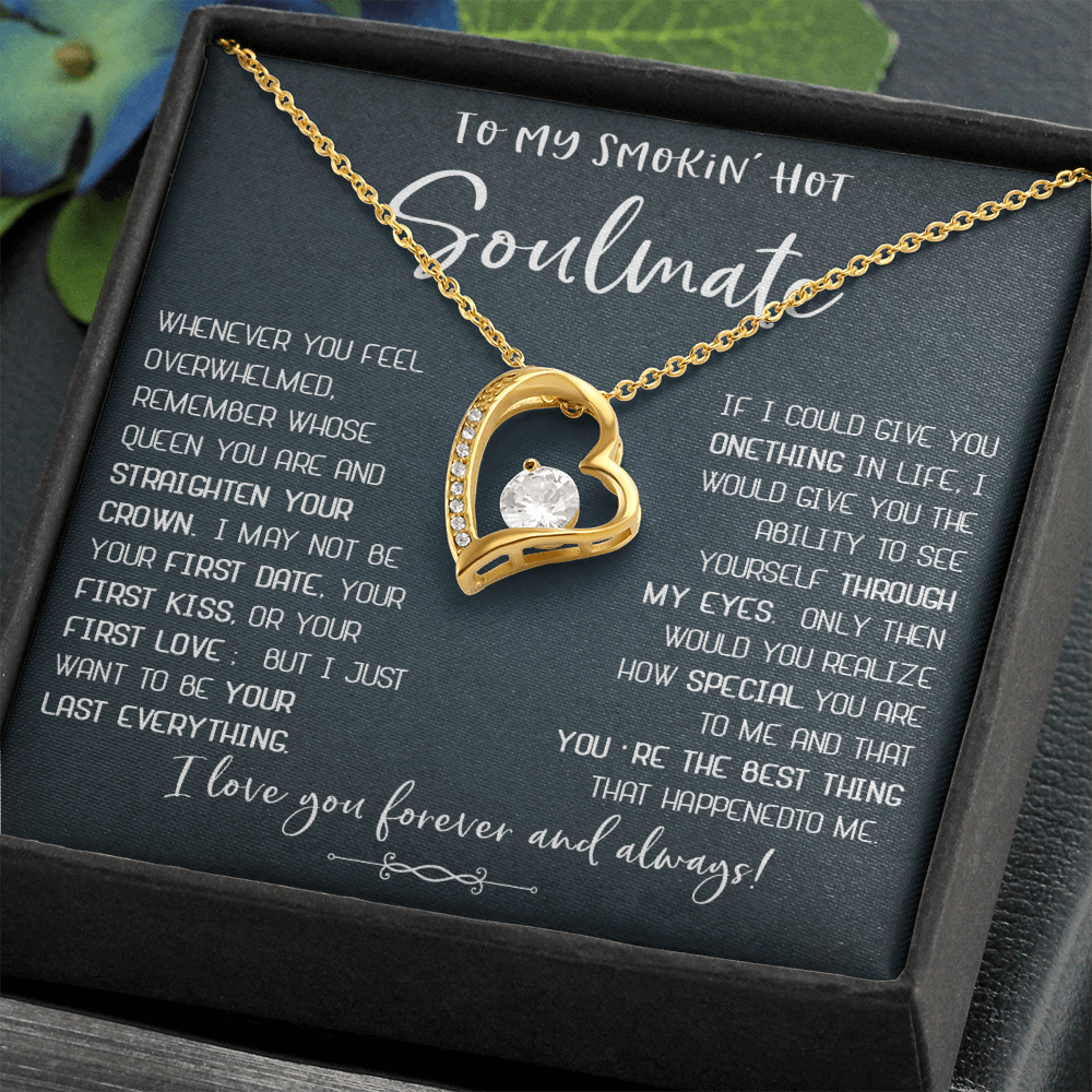 N372C To My Soulmate Necklace, Valentines Gift For Her Birthday Gift For Soulmate Wife