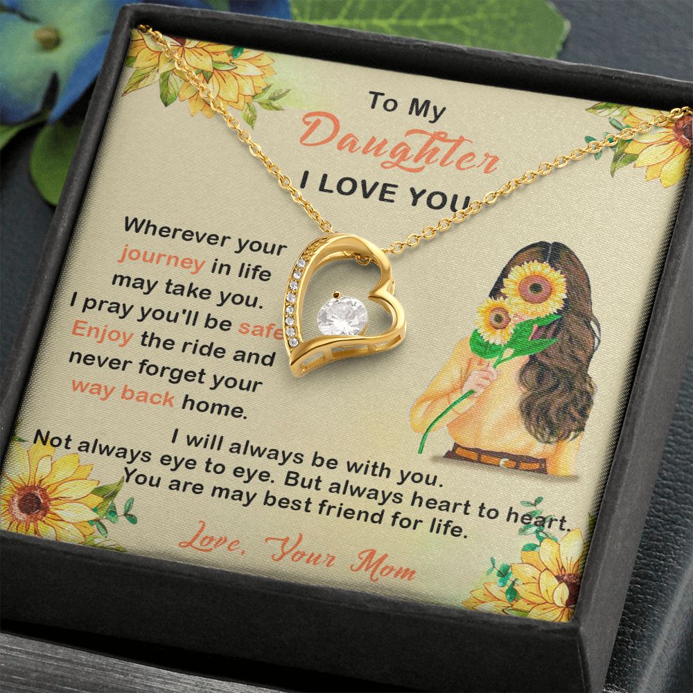 409C To My Daughter I Love You Necklace, Gift From Mom For Daughter, Gift Birthday