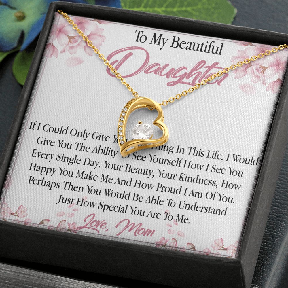 27C To My Daughter From Mom Necklace, Holiday, Birthday Gift To Daughter From Mom