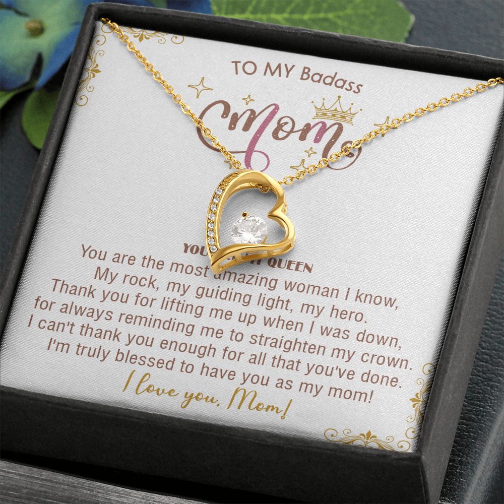 414C To My Badass Mom Necklace, You Are My Queen, I love You, Gift Necklace For Mom