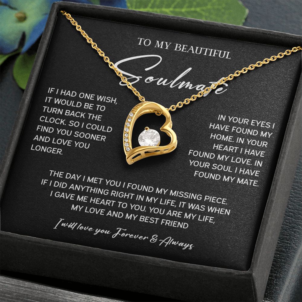 442C To My Soulmate Necklace, Xmas Birthday Gift For Wife Girlfriend From Husband