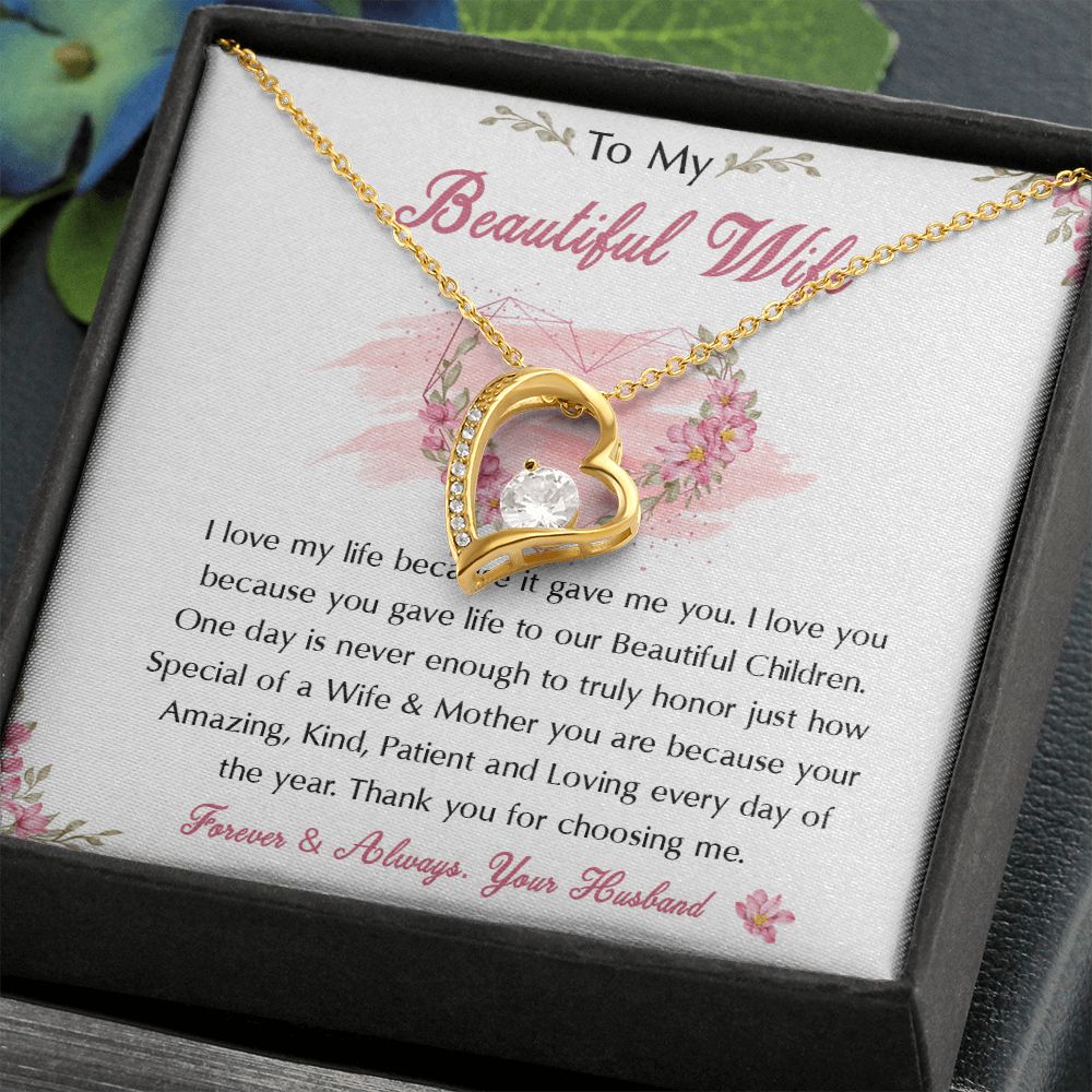 98C To My Beautiful Wife Necklace, Wife Necklace Gift from Husband, Birthday Gift