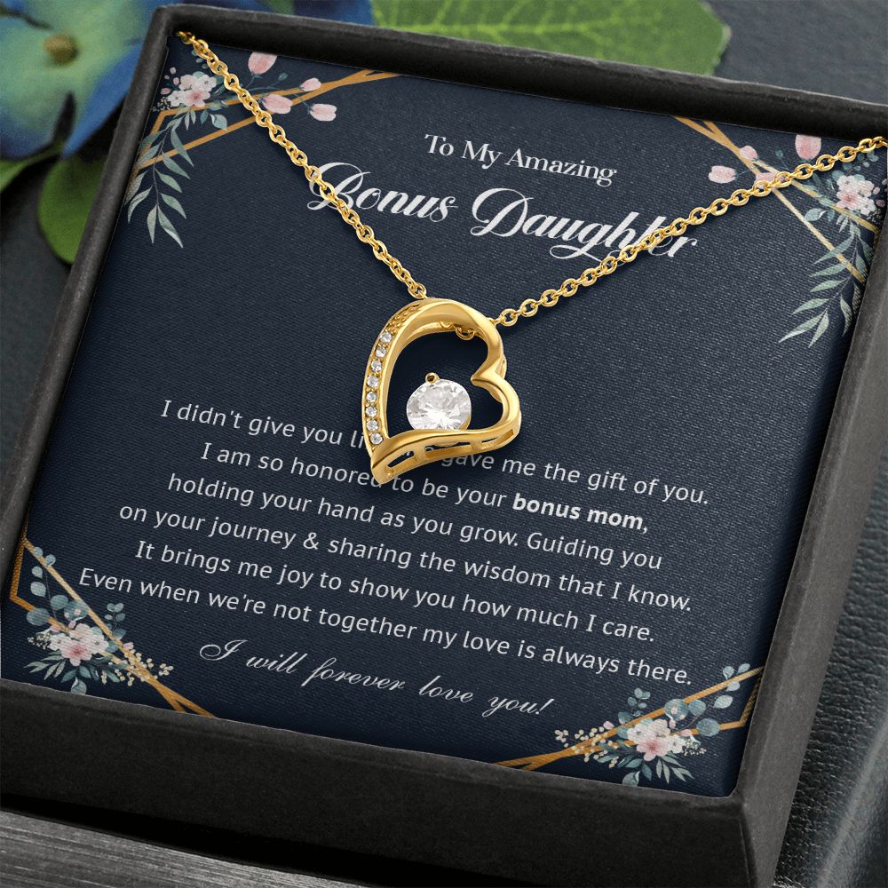 576C To My Bonus Daughter Necklace, Bonus Daughter Gift From Stepmom, Birthday Gifts