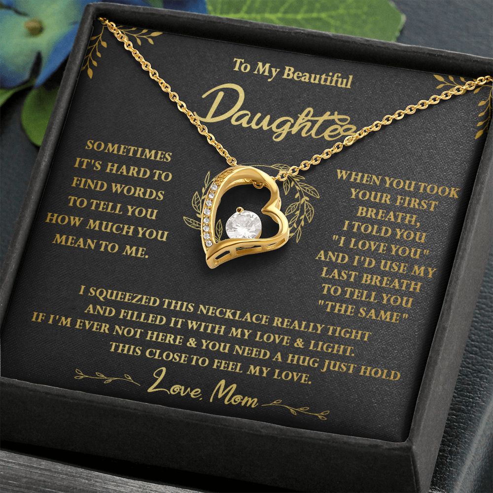 118C To My Beautiful Daughter Necklace,Gift For Daughter From Mom, Xmas Birthday Gift