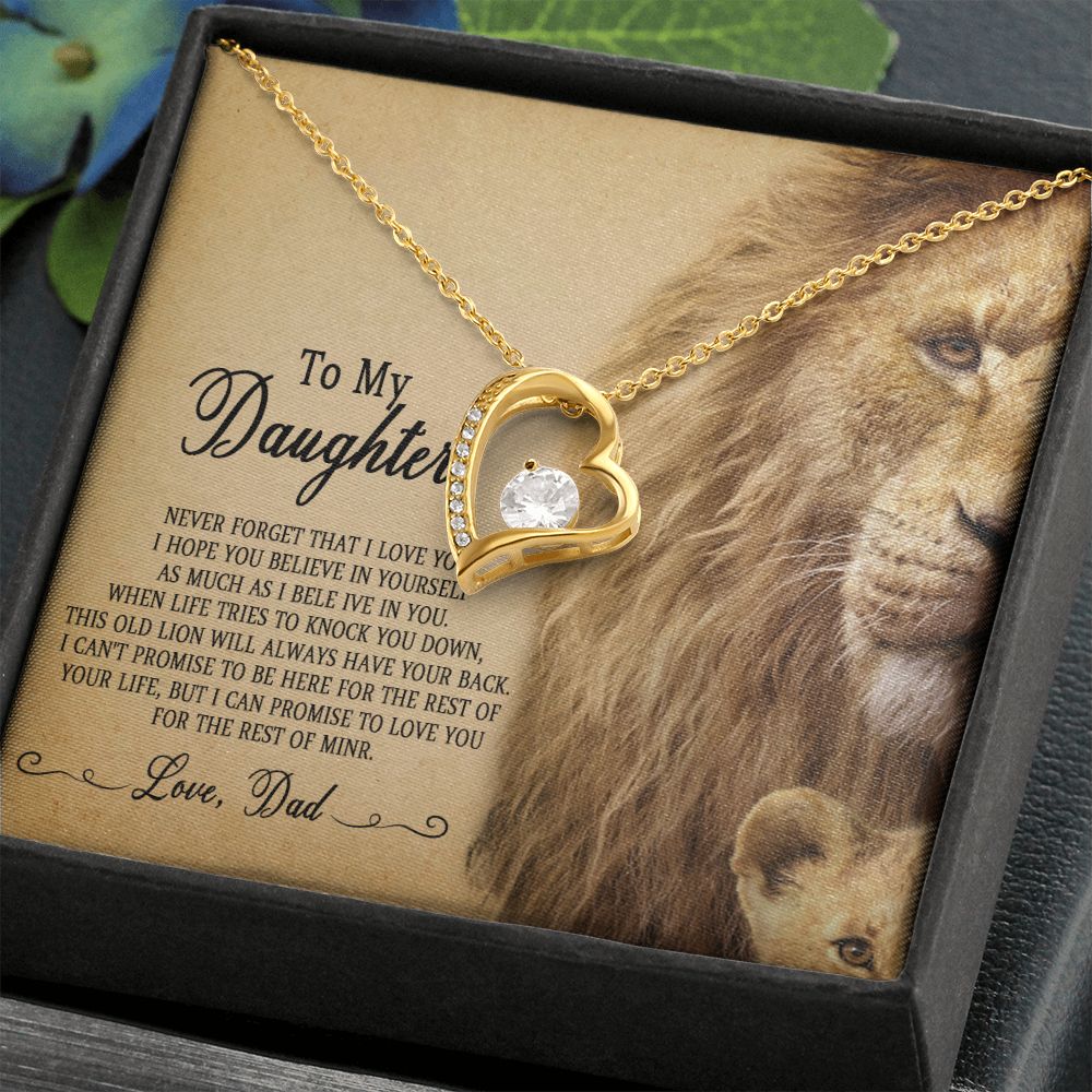 51C To My Daughter Necklace, Gift For Daughter From Dad, Daughter Father Lion