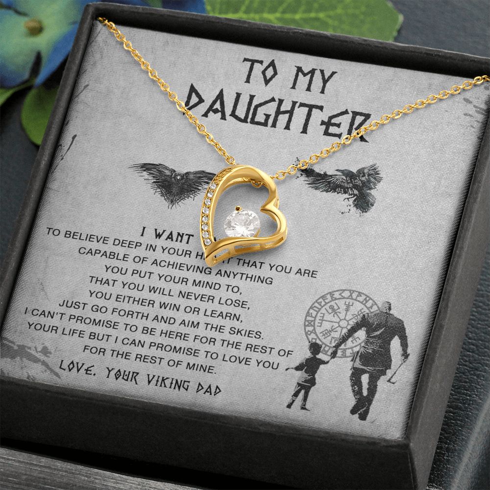 117CTo My Daughter Necklace From Viking Dad, Gift For Viking Daughter Gift Necklace