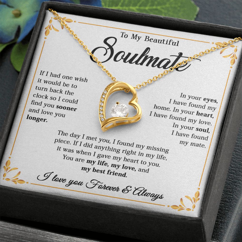 615C To My Beautiful Soulmate Necklace, Gift for Wife, Girlfriend, Valentine Gift