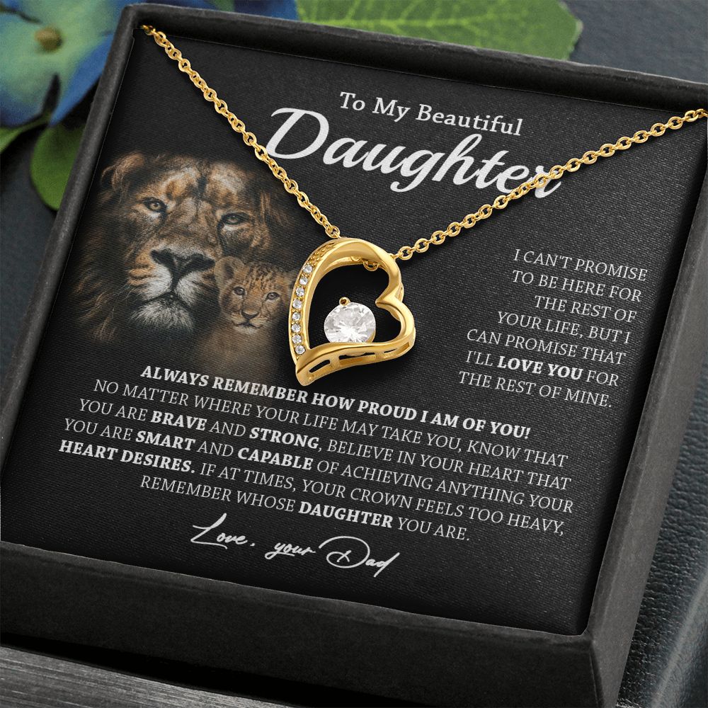 629C To My Daughter Necklace,Always Remember Lion Necklace Gift For Daughter From Dad