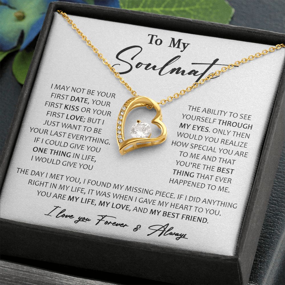 457C To My Soulmate Necklace, Birthday, Xmas Gift For Wife, Girlfriend From Husband