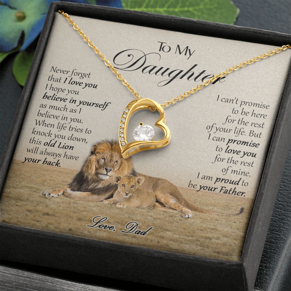 469C To My Daughter Necklace, Xmas Gift For Daughter From Dad, Daughter Father Lion
