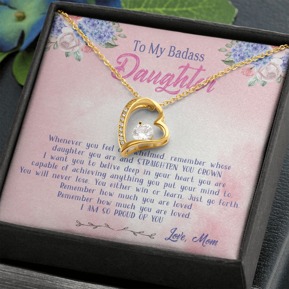 47C To My Badass Daughter Necklace From Mom, Badass Daughter Necklace Birthday