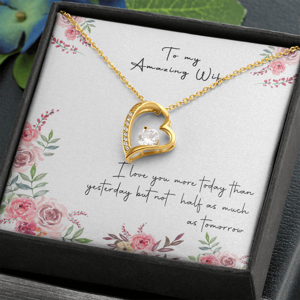 166C Necklace Gift To My Amazing Wife, Valentine Gift for Her, I LOVE YOU Forever