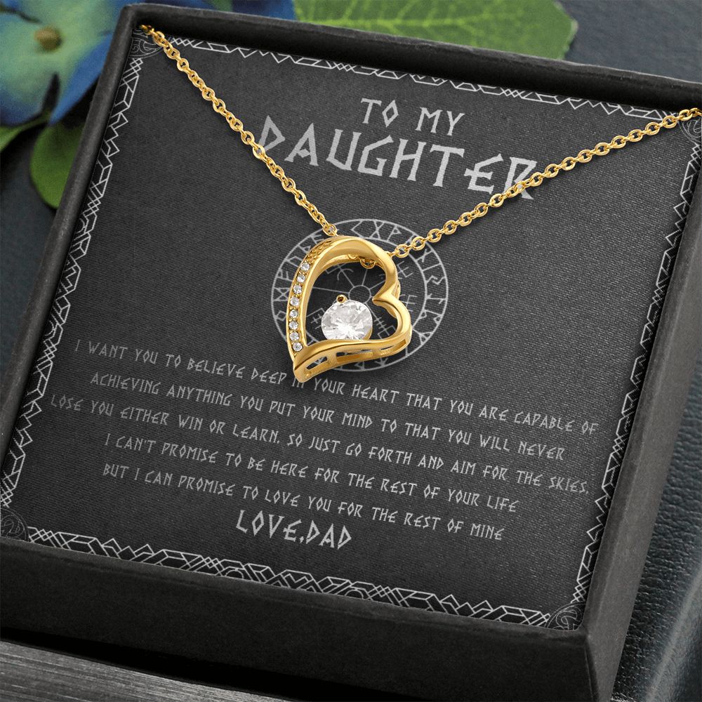 55C To My Daughter From Viking Dad, Gift For Viking Daughter Love Knot Necklace