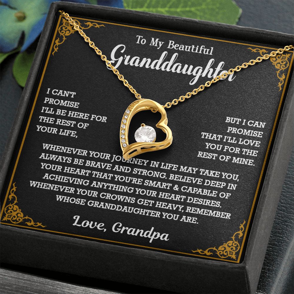 614C To My Granddaughter Necklace, Xmas Birthday Gift For Granddaughter From Grandpa