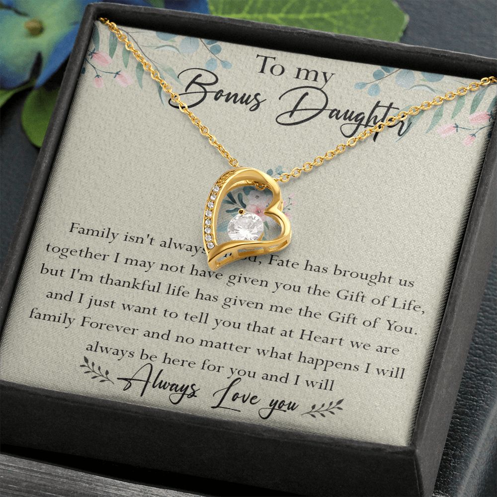 39C To My Bonus Daughter Necklace Family Isn't Always Blood Gift for Bonus Daughter