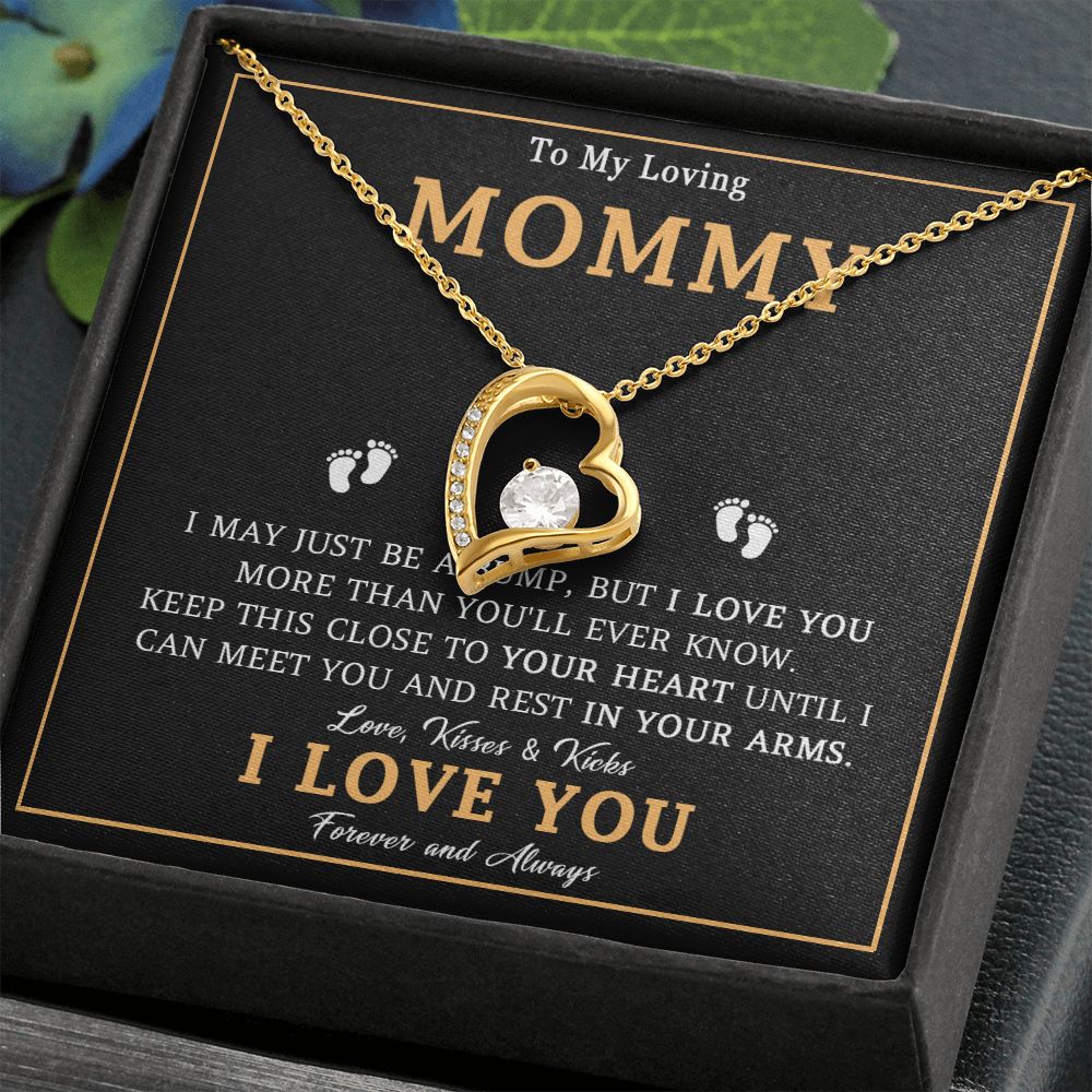 548C To My Mommy Necklace, Baby Feet Design, Mother Necklace, Baby Shower Gifts