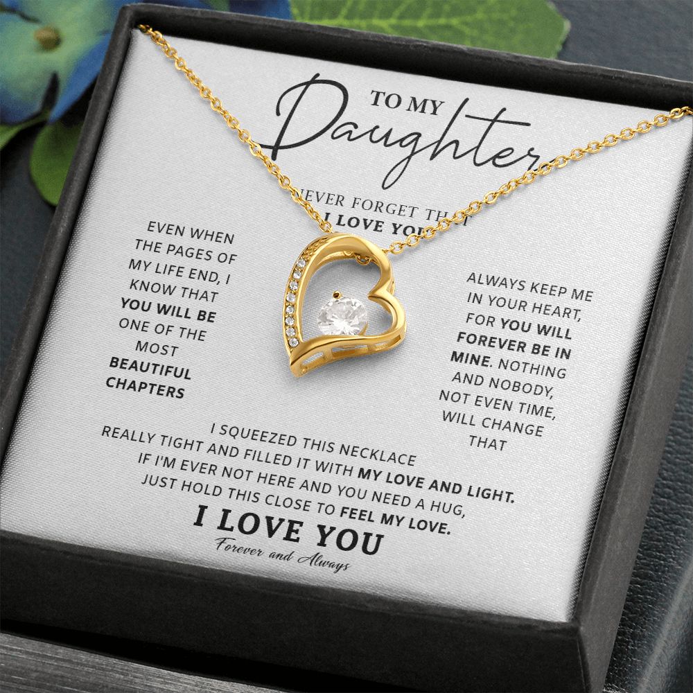 532C To My Daughter Love Necklace, Birthday Gift For Daughter, Daughter Necklace