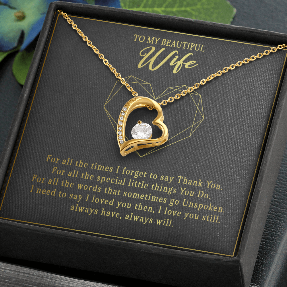 74C Necklace To Beautiful Wife, Cute Gift for Her From Husband, I LOVE YOU Forever