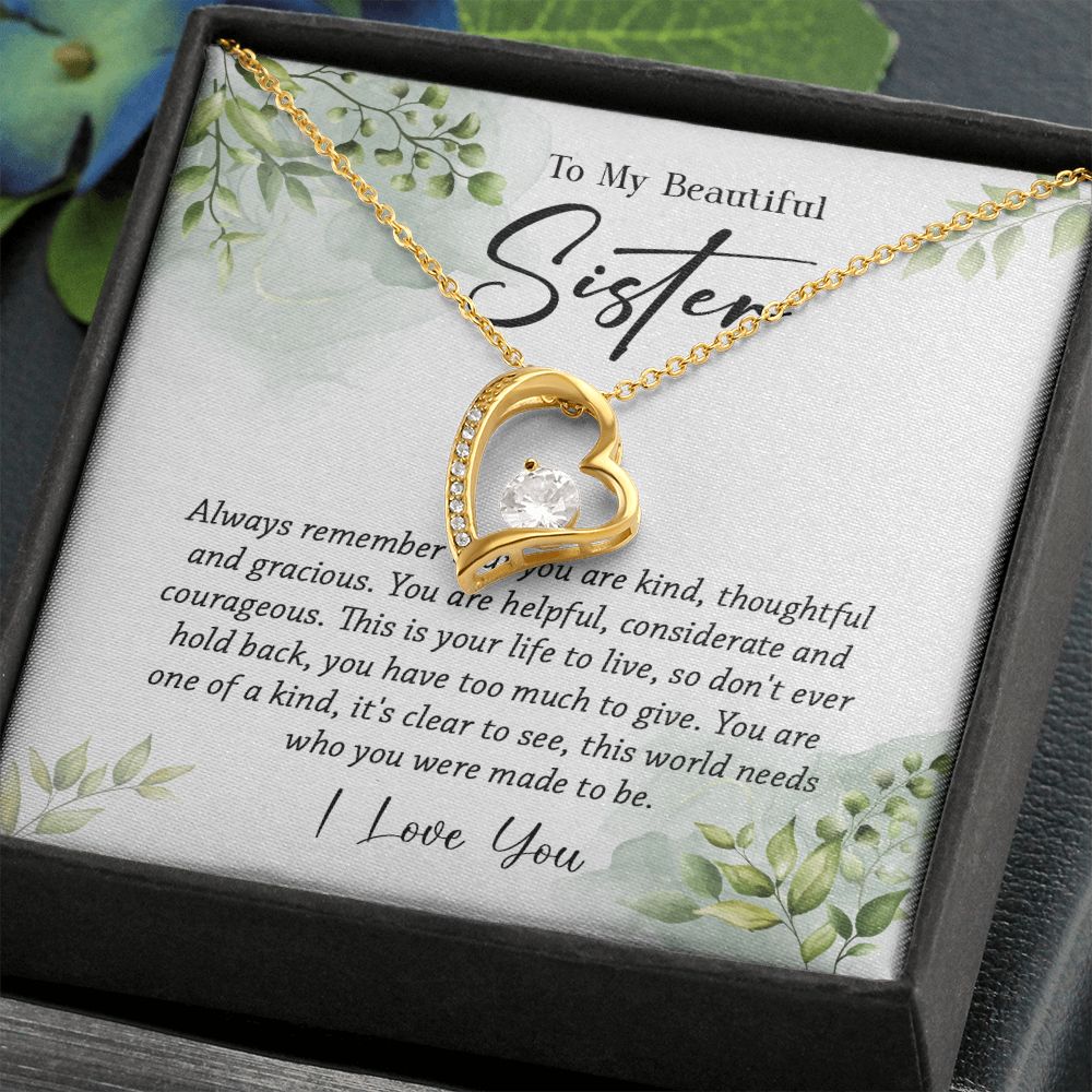 624C To My Sister Necklace,Christmas Birthday Gift For Sister From Brother/Sister