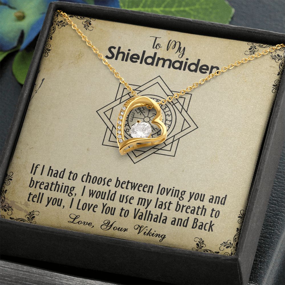 424C To my Shieldmaiden Necklace, Gift for Wife Necklace, Viking Style Necklace