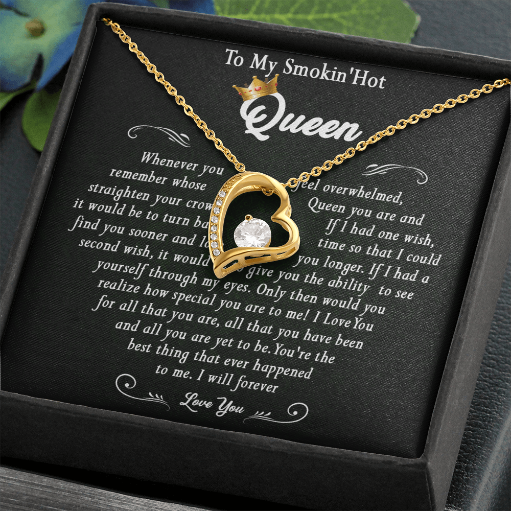 N369C To My Smokin Hot Queen Crown Necklace Gift For Wife Soulmate Valentines Day Gift