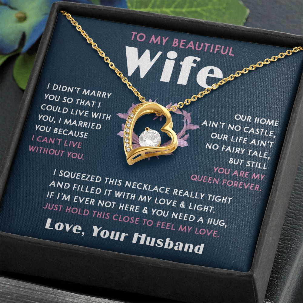 423C To My Beautiful Wife Necklace, Wife Necklace Gift from Husband, Mothers Day Gift