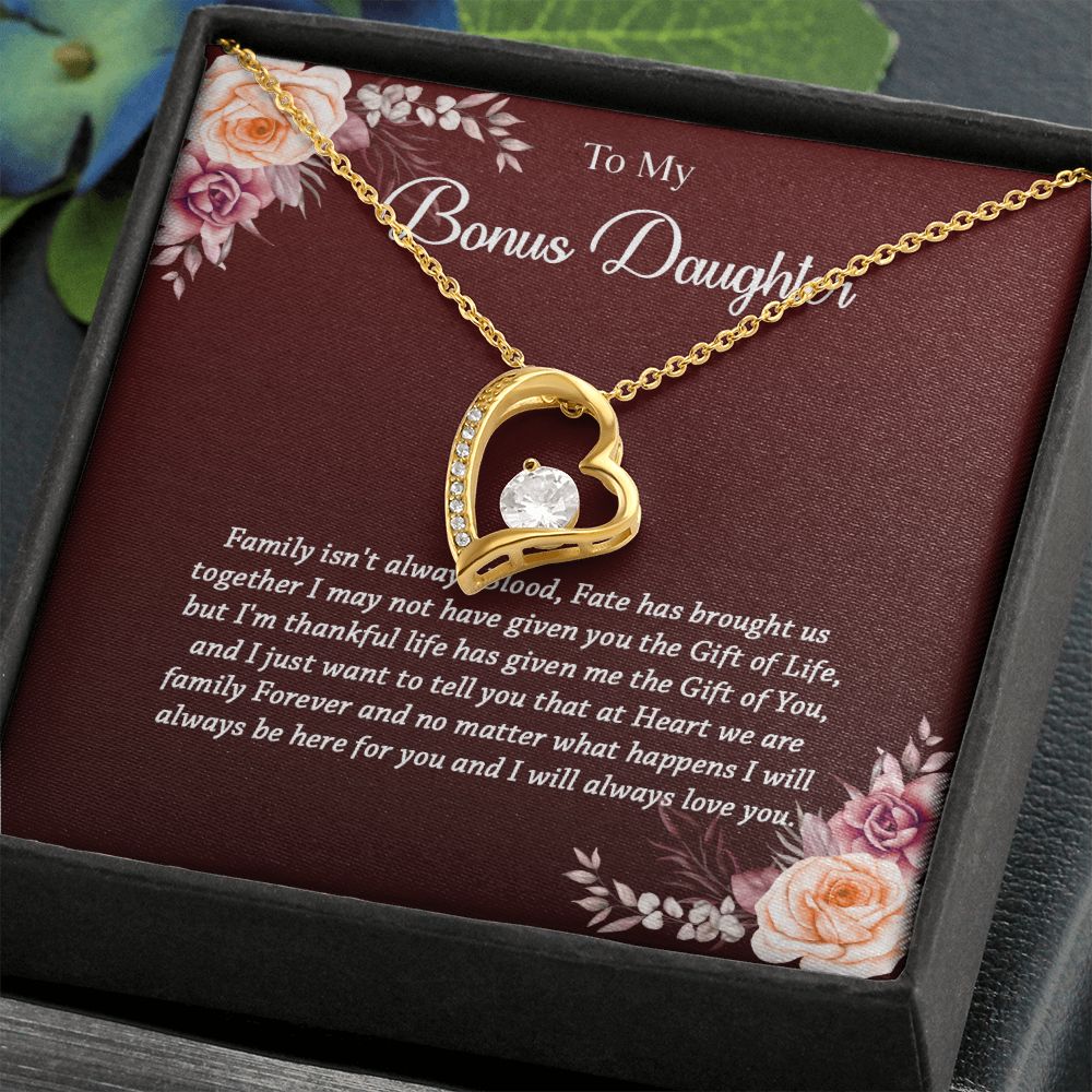 621C To My Bonus Daughter Necklace, Gift Birthday, Christmas, Gift Ideas, Necklace