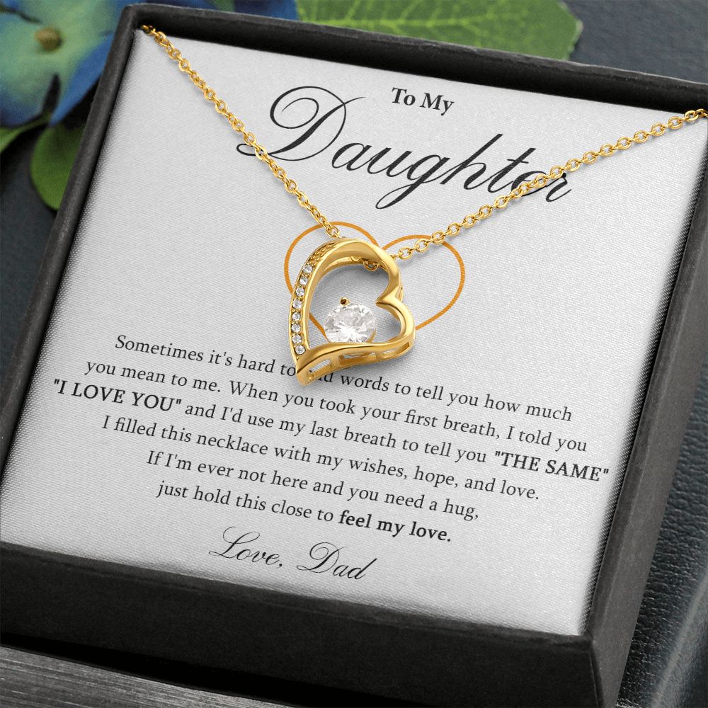 571C To My Daughter Necklace, Daughter Birthday Gift, Love Gift For Daughter From Dad
