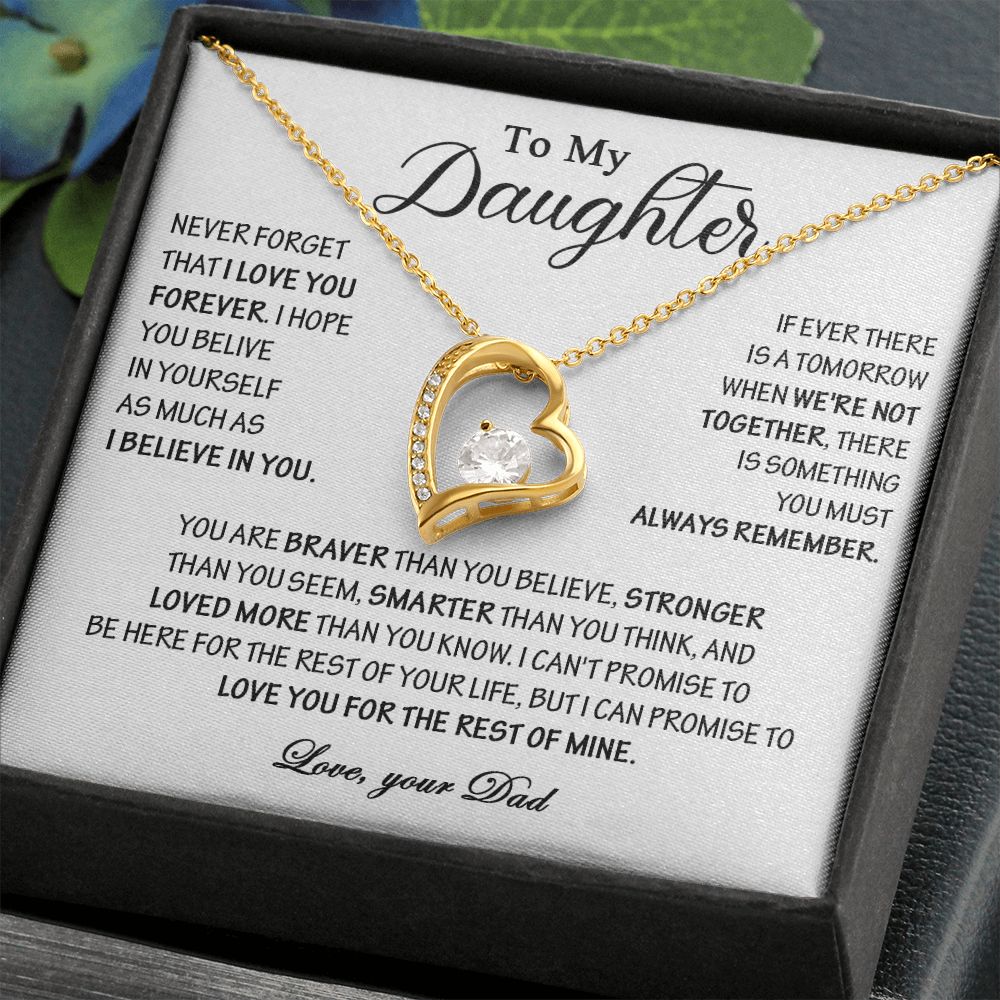 432C To My Daughter Necklace, Daughter Father Necklace, Gift Birthday, Xmas From Dad