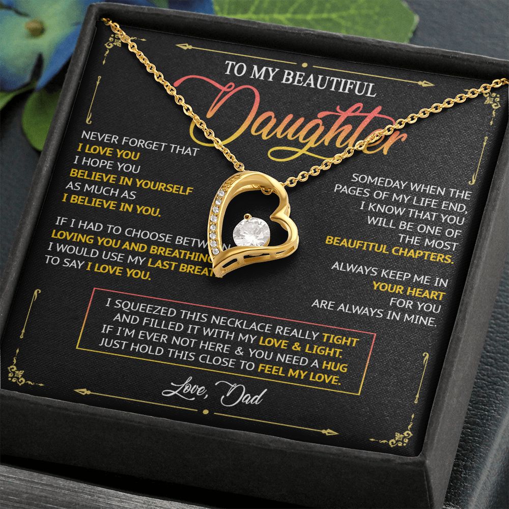 481C To My Daughter Necklace, Birthday Gift For Daughter From Dad, Women Jewelry Gift