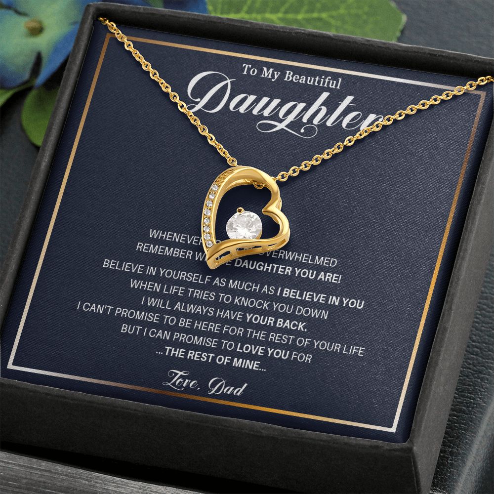 485C To My Daughter Necklace, Christmas Birthday Gift from Dad, I Love You Daughter