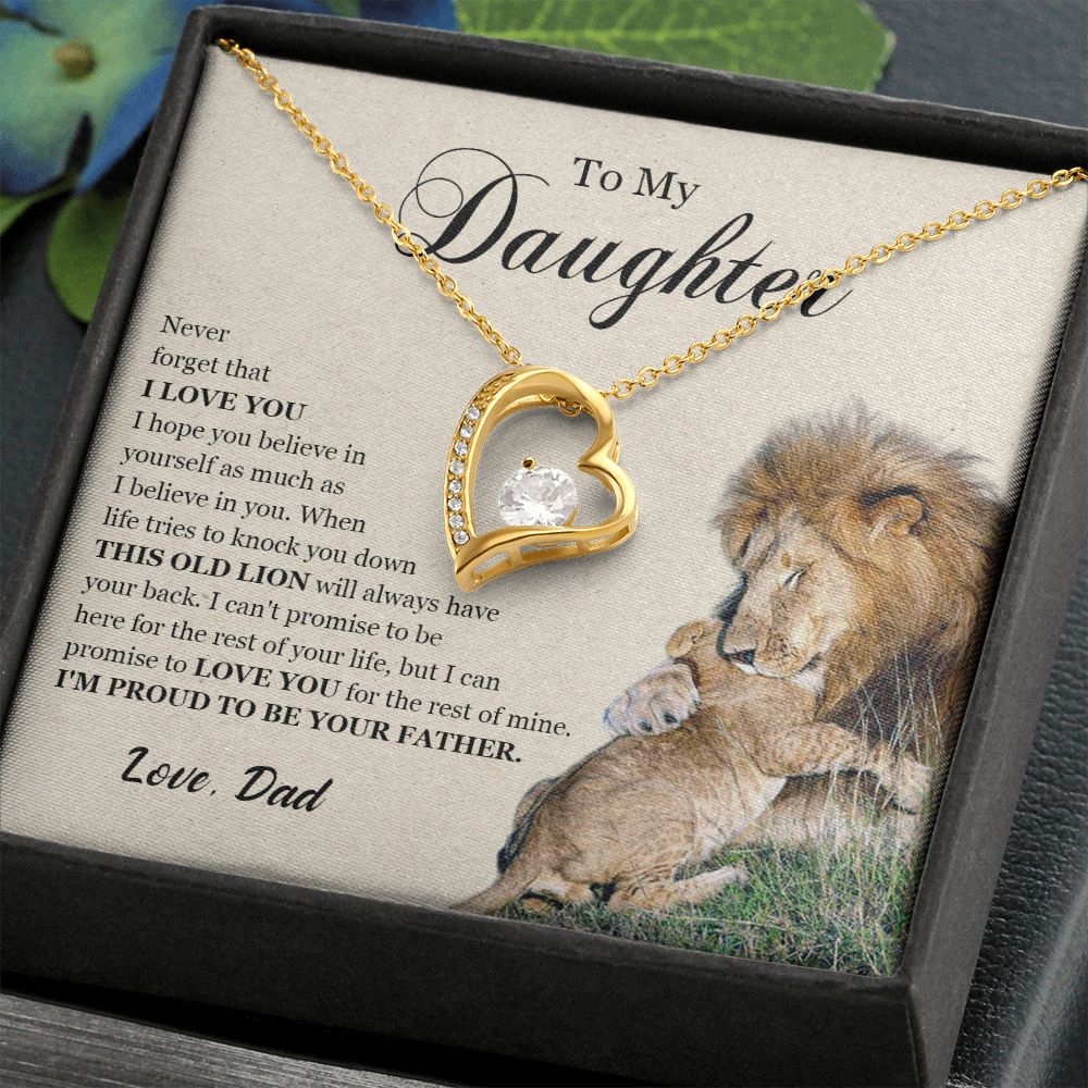462C To My Daughter Necklace, Gift For Daughter From Dad, Daughter Father Lion Gift,