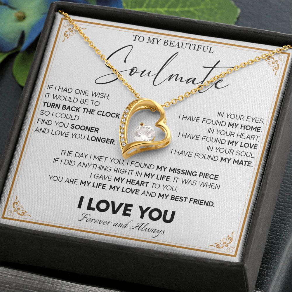 511C To My Beautiful Soulmate Necklace, Gift for Wife, Girlfriend, Anniversary Gift